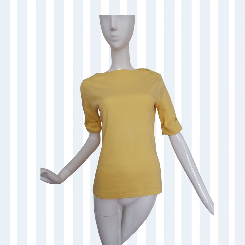 Ralph Lauren Women's Short Sleeve Tee in Sunny Yellow